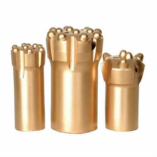R32 button drill bits — gold finish