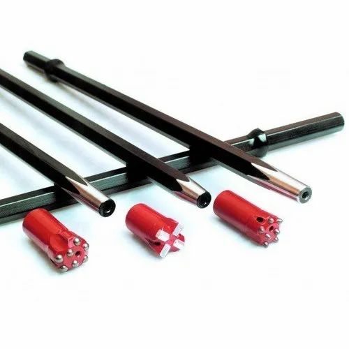 Cross bits and integral drill steels
